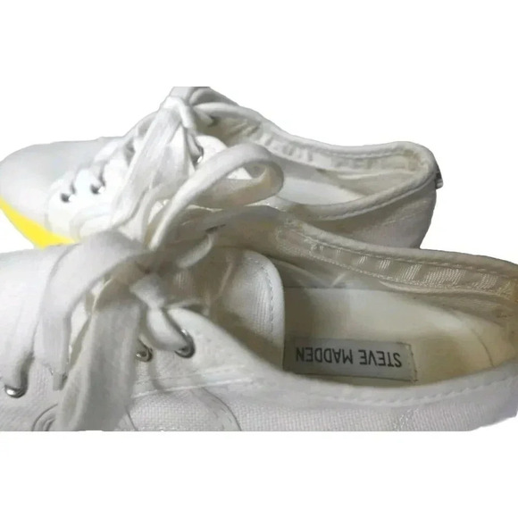steve madden platform Multicolor fabric upper Lace Up White Shoes Size 7M Women - Picture 4 of 10